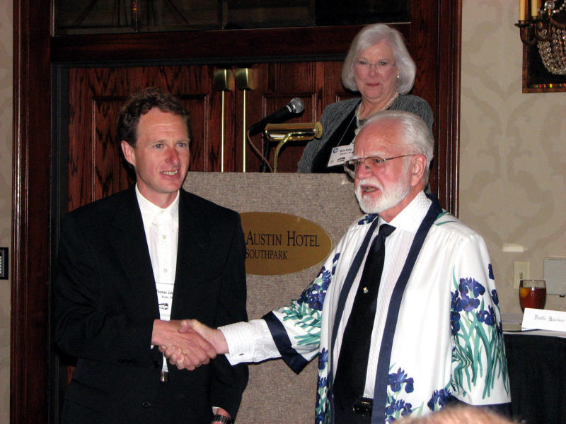 Thomas Johnson receives the Caparne-Welch Medal (MDB)  for 'Wise' (Photo by Larry Nunn)